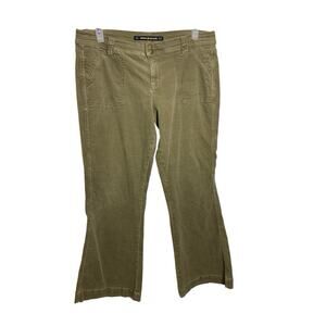 Y2K DKNY Vintage Corduroy Flare Low Rise Pants Size 16 Gray Wide Leg Pants Vtg